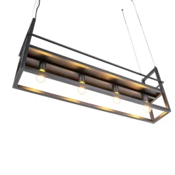 QAZQA Intelligente Hängelampe schwarz inkl. WiFi A60 Lichtquellen - Cage Rack