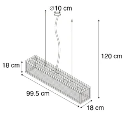 QAZQA Intelligente industrielle Hängelampe schwarz inkl. 4 WiFi A60 - Käfig
