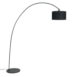 QAZQA Intelligente moderne Bogenlampe schwarz inkl. A60 Wifi - Vinossa