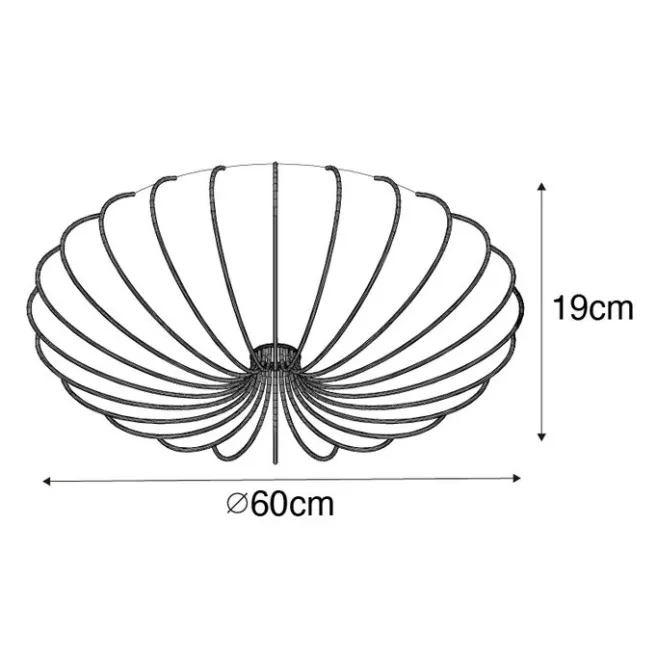 Kinder QAZQA Japandi Deckenleuchte Gold 60cm 5-flammig - Plu