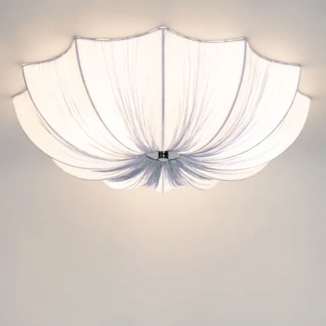 Kinder QAZQA Japandi Deckenleuchte Grau Seide 52cm 3-flammig - Plu