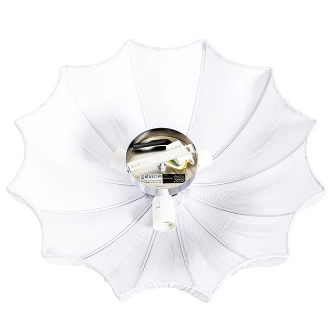 Kinder QAZQA Japandi Deckenleuchte Grau Seide 52cm 3-flammig - Plu