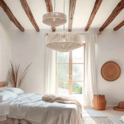 Trio Leuchten Japandi Hängelampe braunes Seil 61cm - Svea