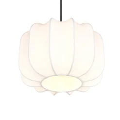 Trio Leuchten Japandi Hängelampe Schwarz mit Weiß 25cm - Madleine