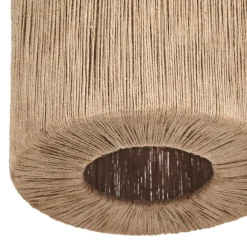 Trio Leuchten Japandi Hängelampe schwarz mit braunem Seil 4-flammig - Smilla