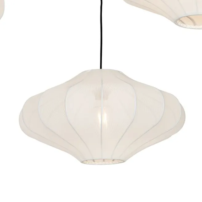 Kinder QAZQA Japandi-Pendelleuchte weiß 50 cm 3-flammig - Plu