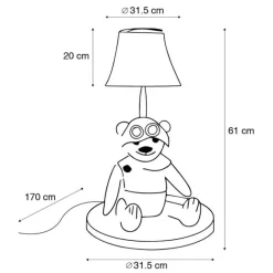 Kinder Happy Lamps Kinder Tischleuchte Bär Braun inkl. LED - Charles