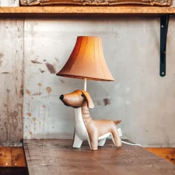 Kinder Happy Lamps Kinder Tischleuchte Dackel Braun inkl. LED - Waldi