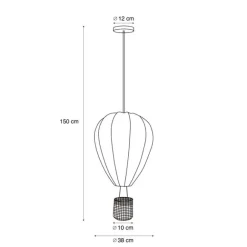 Kinder QAZQA Kinder-Pendelleuchte Rosa Heißluftballon - Air Balloon