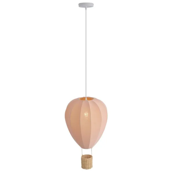 Kinder QAZQA Kinder-Pendelleuchte Rosa Heißluftballon - Air Balloon