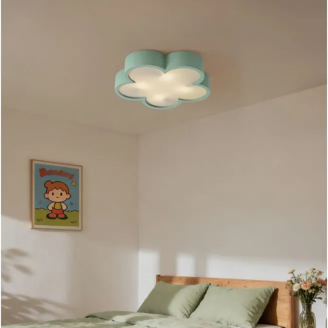 Kinder QAZQA Kinderzimmer-Deckenleuchte Grün mit Weiß - Lucille