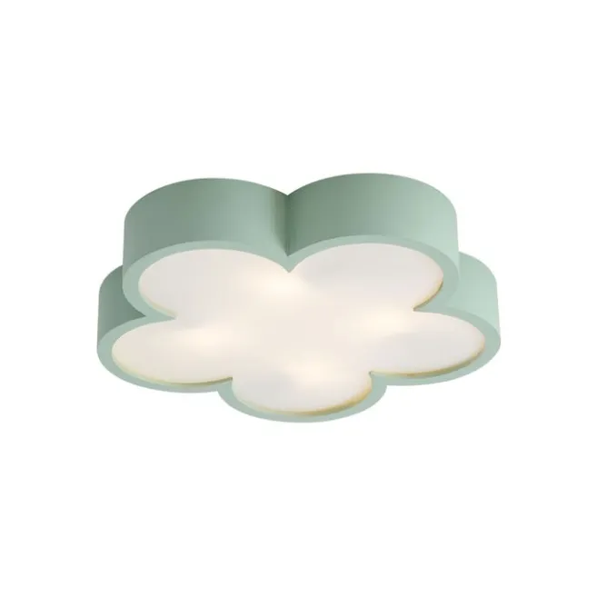 Kinder QAZQA Kinderzimmer-Deckenleuchte Grün mit Weiß - Lucille
