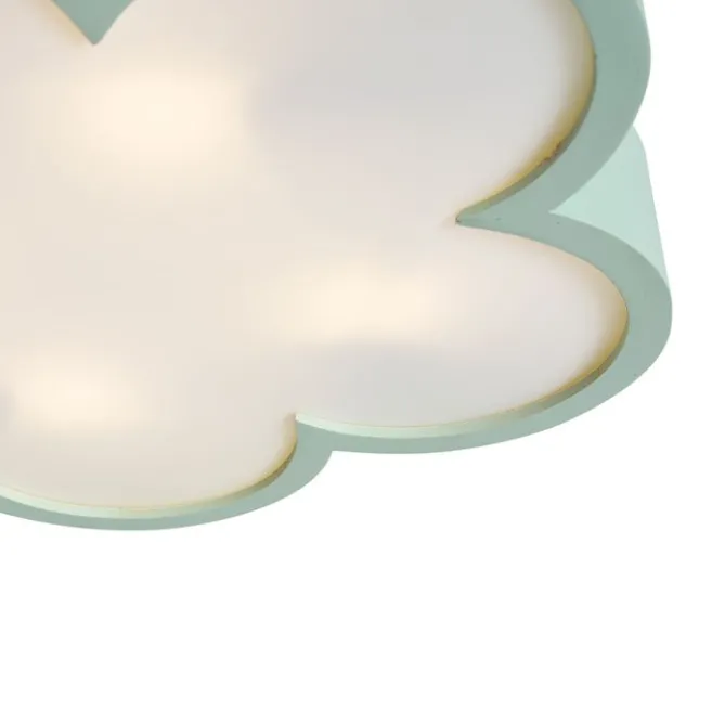 Kinder QAZQA Kinderzimmer-Deckenleuchte Grün mit Weiß - Lucille