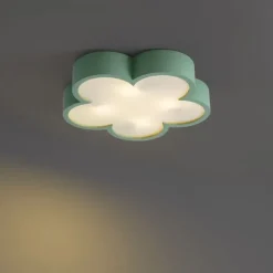 Kinder QAZQA Kinderzimmer-Deckenleuchte Grün mit Weiß - Lucille