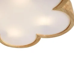 Kinder QAZQA Kinderzimmer-Deckenleuchte Holz mit Weiß - Lucille