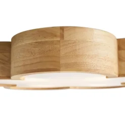 Kinder QAZQA Kinderzimmer-Deckenleuchte Holz mit Weiß - Lucille