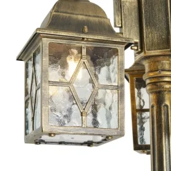 QAZQA Klassische Außenlaterne Antikgold mit klarem Glas 198cm IP44 - London