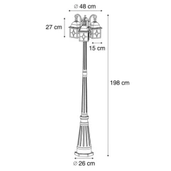 QAZQA Klassische Außenlaterne Antikgold mit klarem Glas 198cm IP44 - London