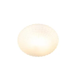 QAZQA Klassische Deckenleuchte schwarz mit Opalglas 23 cm IP44 - Nohmi