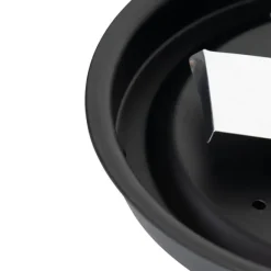 QAZQA Klassische Deckenleuchte schwarz mit Opalglas 23 cm IP44 - Nohmi