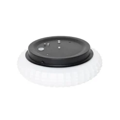 QAZQA Klassische Deckenleuchte schwarz mit Opalglas 23 cm IP44 - Nohmi