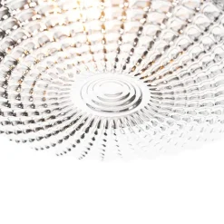 QAZQA Klassische Deckenleuchte schwarz mit Rauchglas 23 cm IP44 - Nohmi