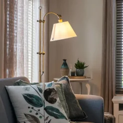 QAZQA Klassische Stehleuchte mit weißem Lampenschirm - Ashley