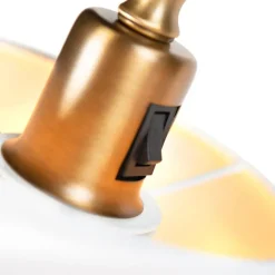 QAZQA Klassische Stehleuchte mit weißem Lampenschirm - Ashley