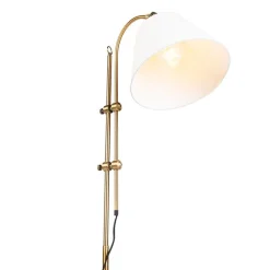 QAZQA Klassische Stehleuchte mit weißem Lampenschirm - Ashley