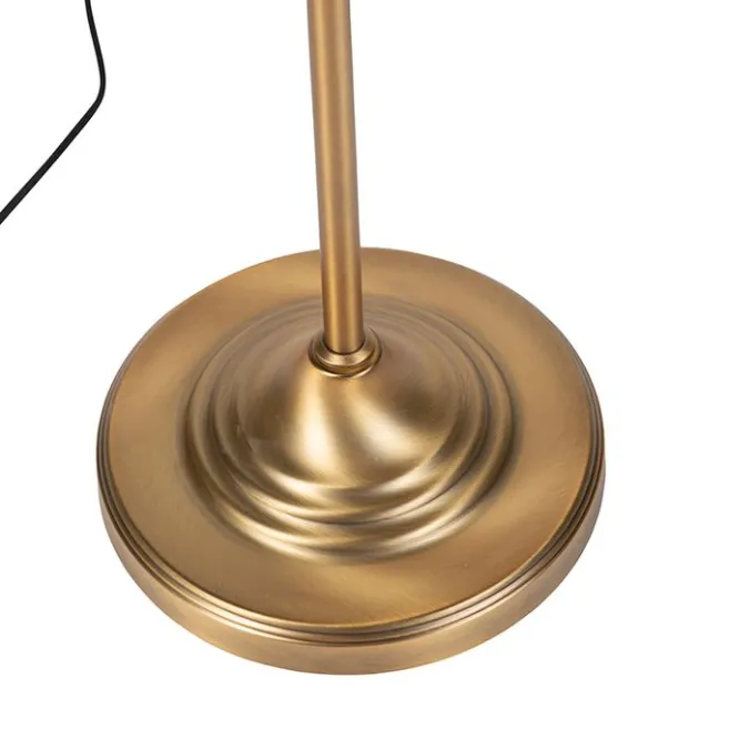 QAZQA Klassische Stehleuchte mit weißem Lampenschirm - Ashley