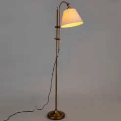 QAZQA Klassische Stehleuchte mit weißem Lampenschirm - Ashley