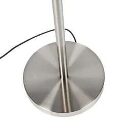 QAZQA Klassische Stehleuchte Stahl mit grauem Lampenschirm und Leselicht - Retro