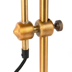 QAZQA Klassische Tischlampe Bronze mit weißem Schirm - Ashley