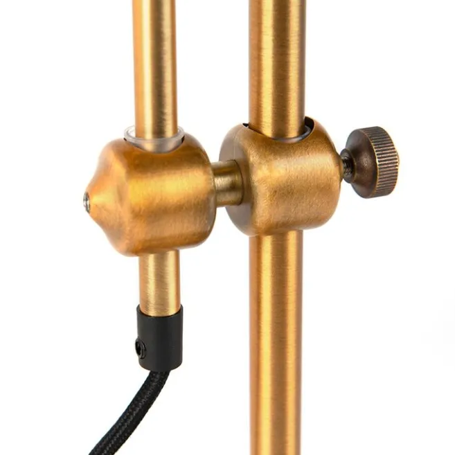 QAZQA Klassische Tischlampe Bronze mit weißem Schirm - Ashley