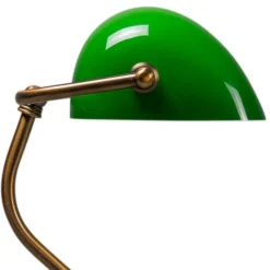 QAZQA Klassische Tischleuchte/Notarleuchte aus Bronze mit grünem Glas - Banker