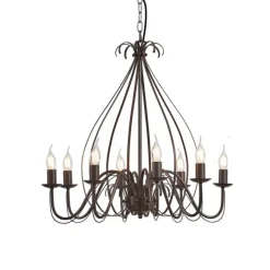 QAZQA Klassischer Kronleuchter Rostbraun 8-flammig - Giuseppe