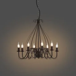 QAZQA Klassischer Kronleuchter Rostbraun 8-flammig - Giuseppe