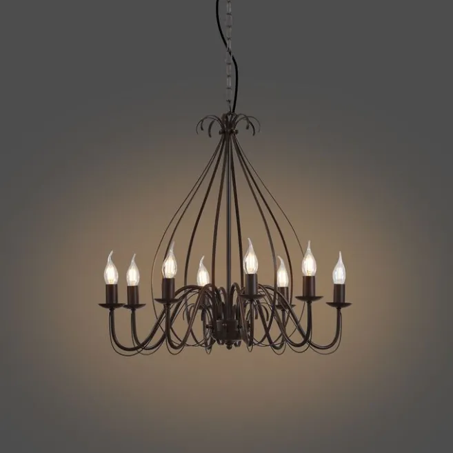 QAZQA Klassischer Kronleuchter Rostbraun 8-flammig - Giuseppe