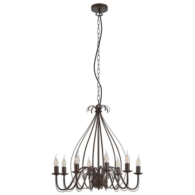 QAZQA Klassischer Kronleuchter Rostbraun 8-flammig - Giuseppe