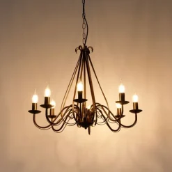QAZQA Klassischer Kronleuchter Rostbraun 8-flammig - Giuseppe