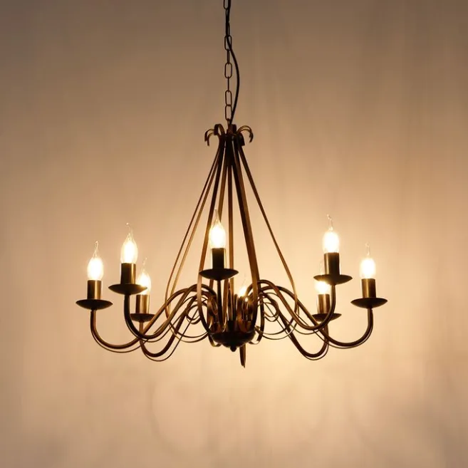 QAZQA Klassischer Kronleuchter Rostbraun 8-flammig - Giuseppe