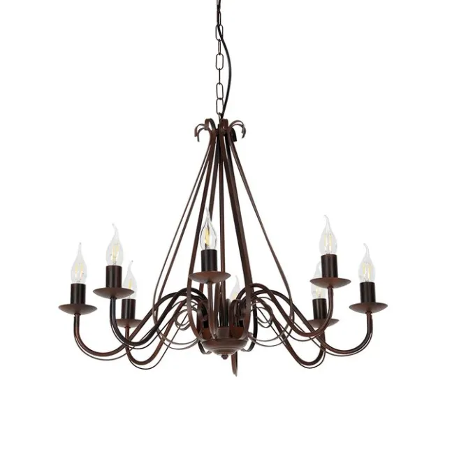 QAZQA Klassischer Kronleuchter Rostbraun 8-flammig - Giuseppe