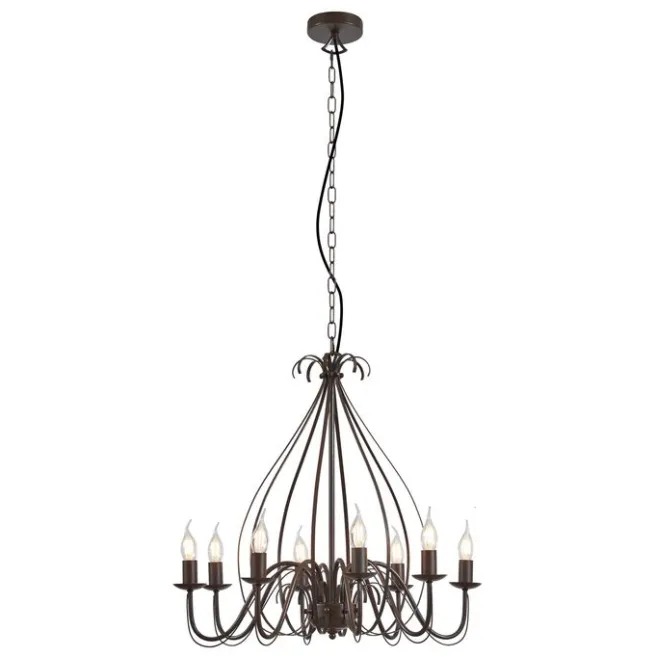 QAZQA Klassischer Kronleuchter Rostbraun 8-flammig - Giuseppe