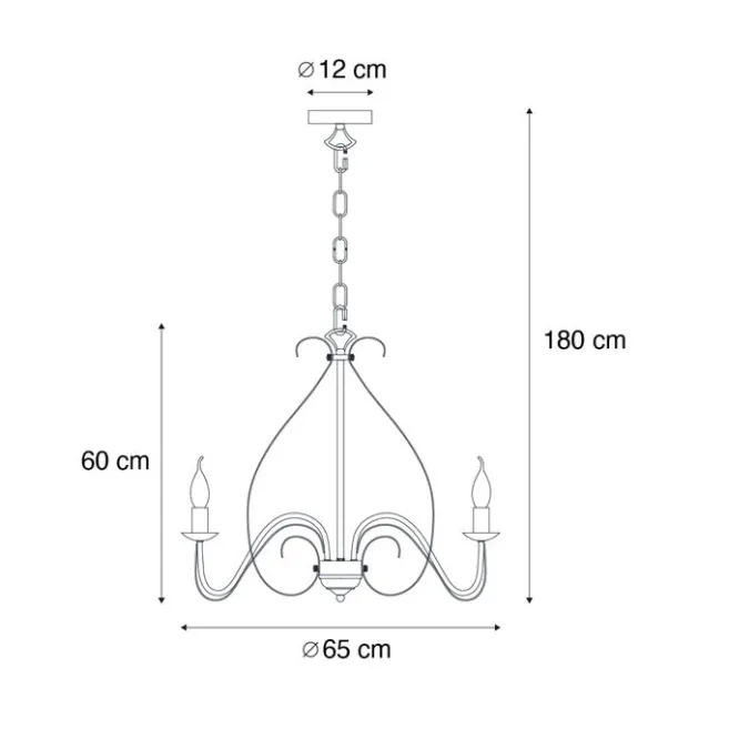 QAZQA Klassischer Kronleuchter Rostbraun 8-flammig - Giuseppe