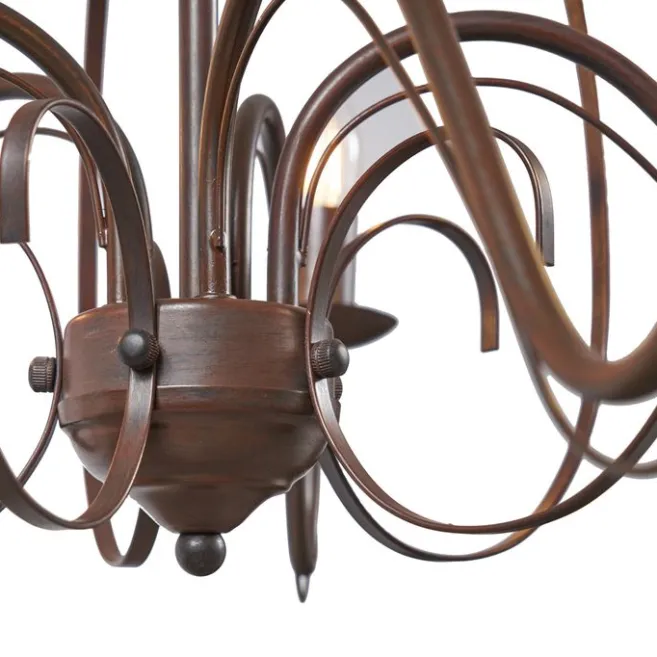 QAZQA Klassischer Kronleuchter Rostbraun 8-flammig - Giuseppe