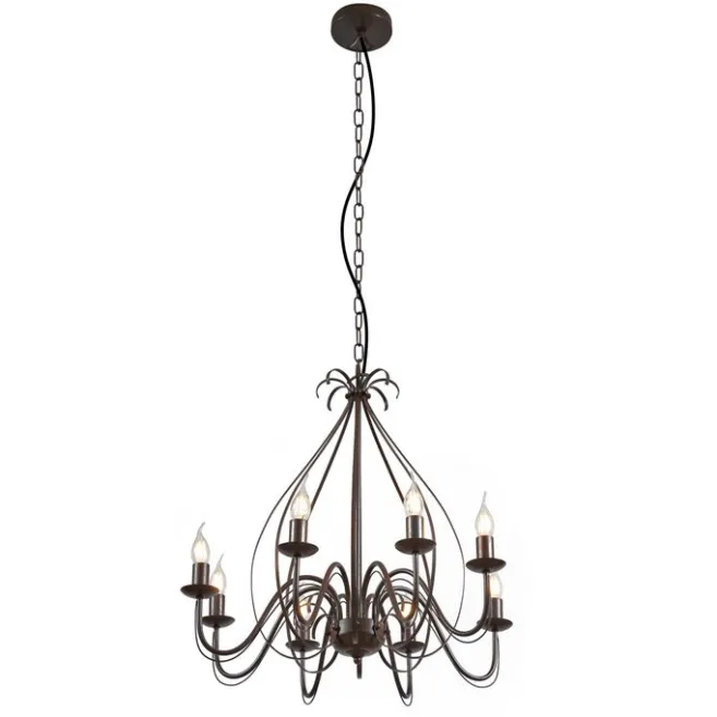 QAZQA Klassischer Kronleuchter Rostbraun 8-flammig - Giuseppe