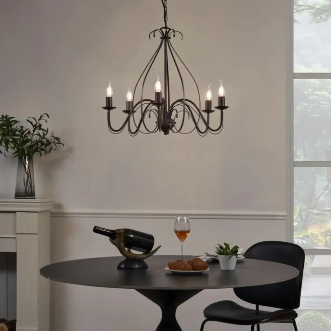 QAZQA Klassischer Kronleuchter Rostbraun 5-flammig - Giuseppe