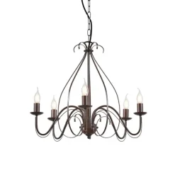 QAZQA Klassischer Kronleuchter Rostbraun 5-flammig - Giuseppe