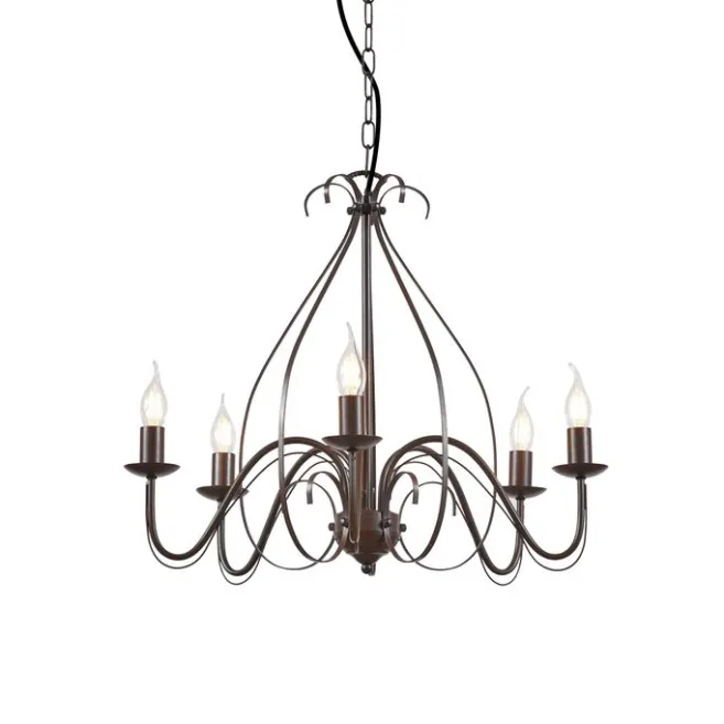 QAZQA Klassischer Kronleuchter Rostbraun 5-flammig - Giuseppe