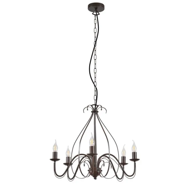 QAZQA Klassischer Kronleuchter Rostbraun 5-flammig - Giuseppe